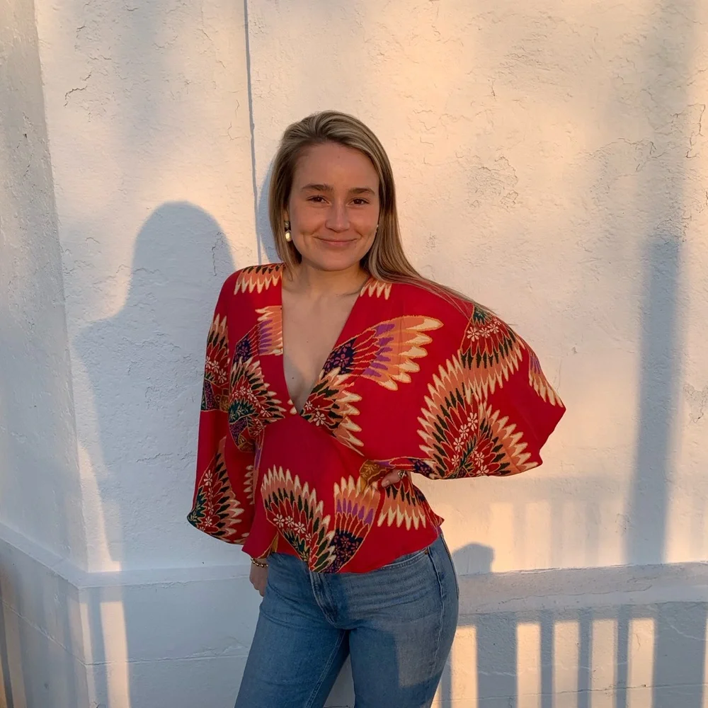 Farm Rio Red Blouse - Picture 6 of 8